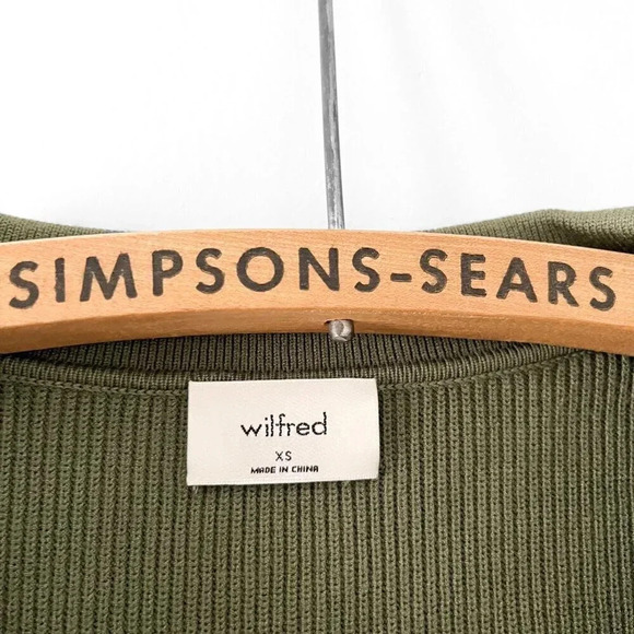 NWOT Aritzia Wilfred  Womens XS Cove Button Up Ribbed Sweater Dress Green - Picture 4 of 5